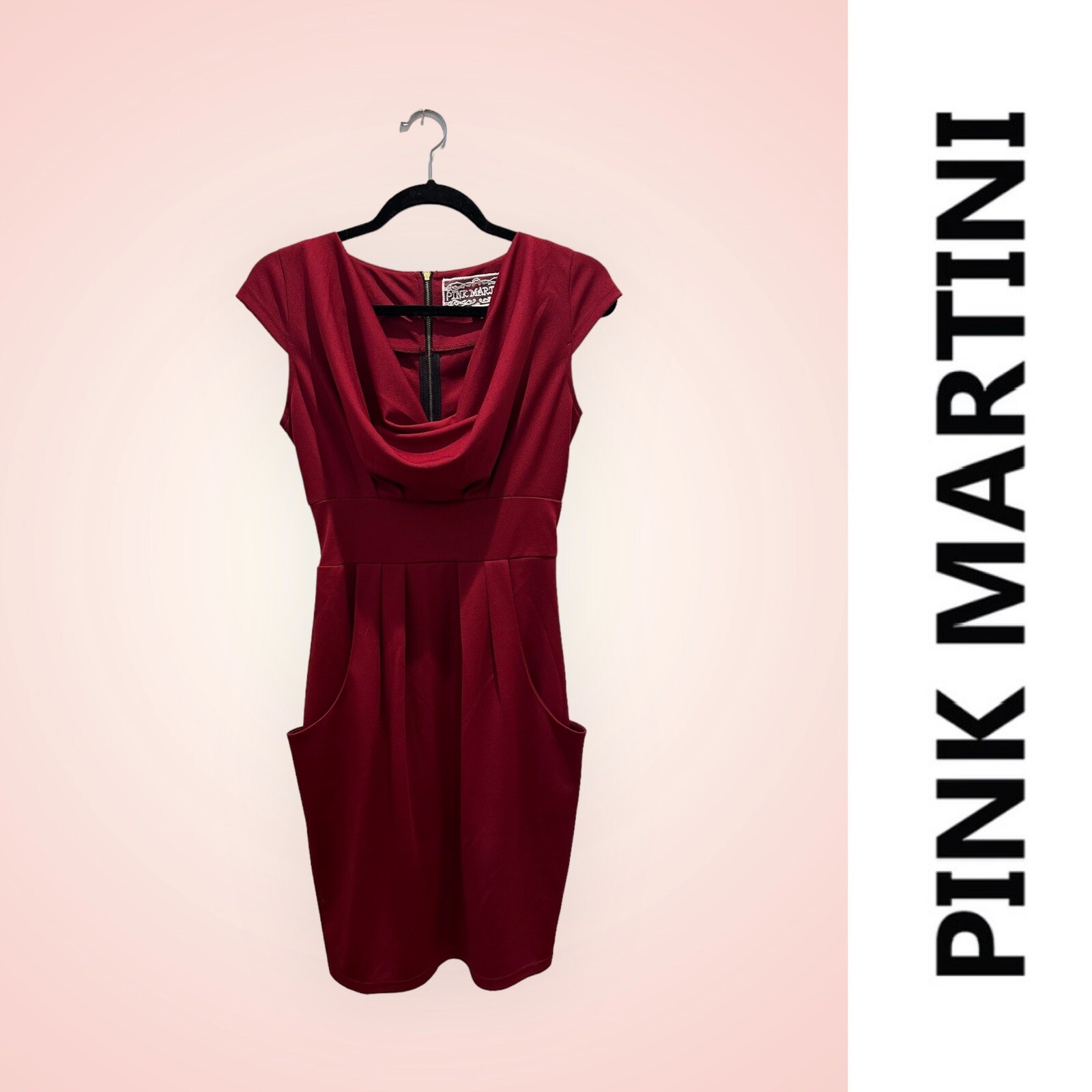 Pink Martini On The Boardwalk Burgundy Dress, Size XS, MSRP $89