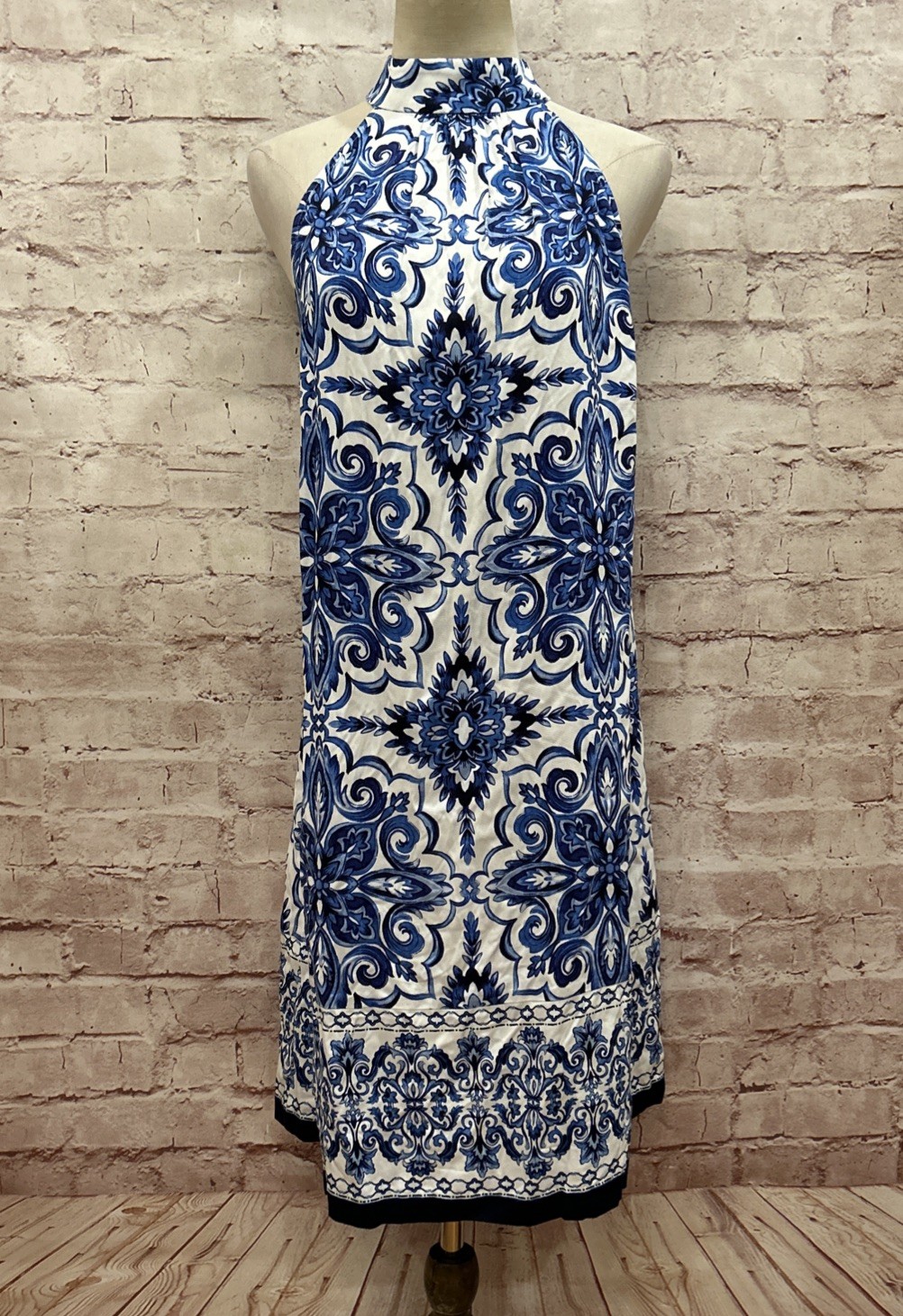 TALBOTS Dress 14P HALTER SHIFT Knee Length Lenzing Classic NEW vacation