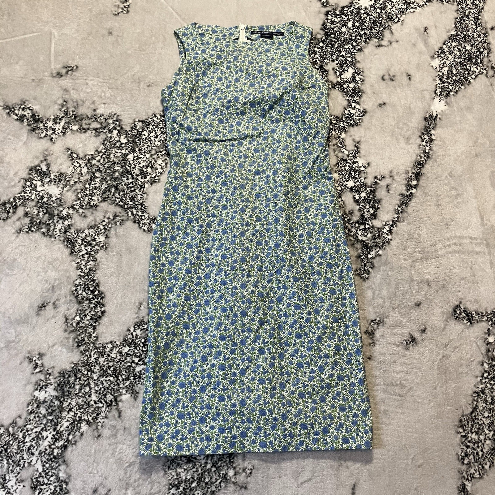 Ralph Lauren Sport Dress Womens Size 4 Blue Green Multi Floral Shift Vtg