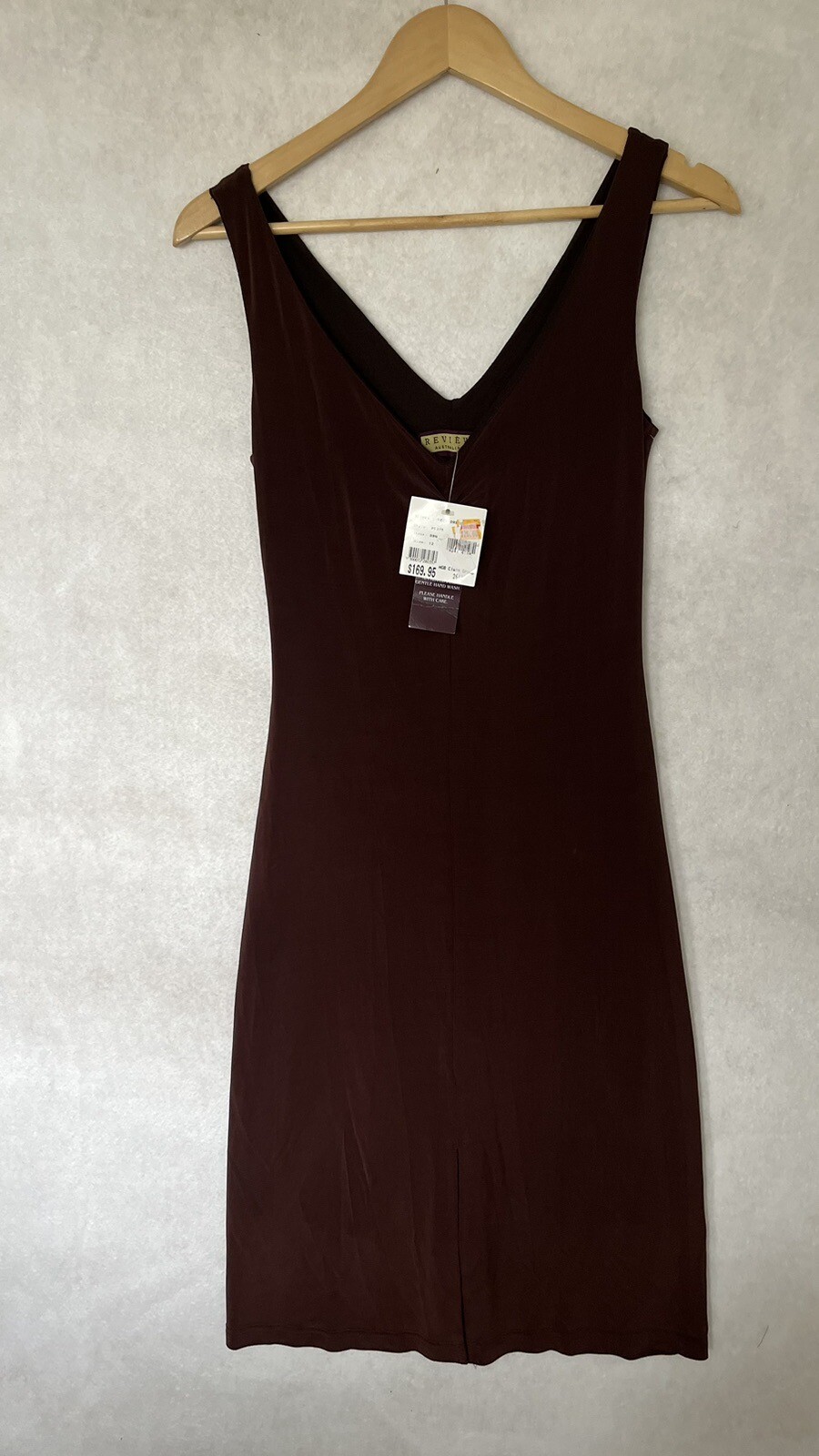 New Vintage Review Women’s Slinky V Neck Dress Size 12 Fully Lined Sleeveless