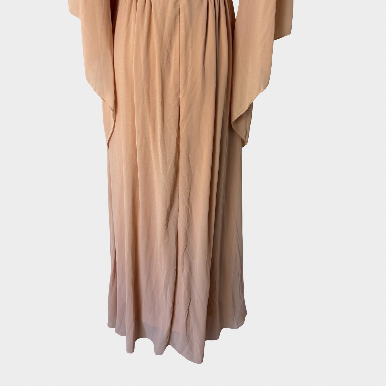 Miusol Champagne Pink Lace Sequin Maxi Dress Angel Sleeve Medium Fairycore