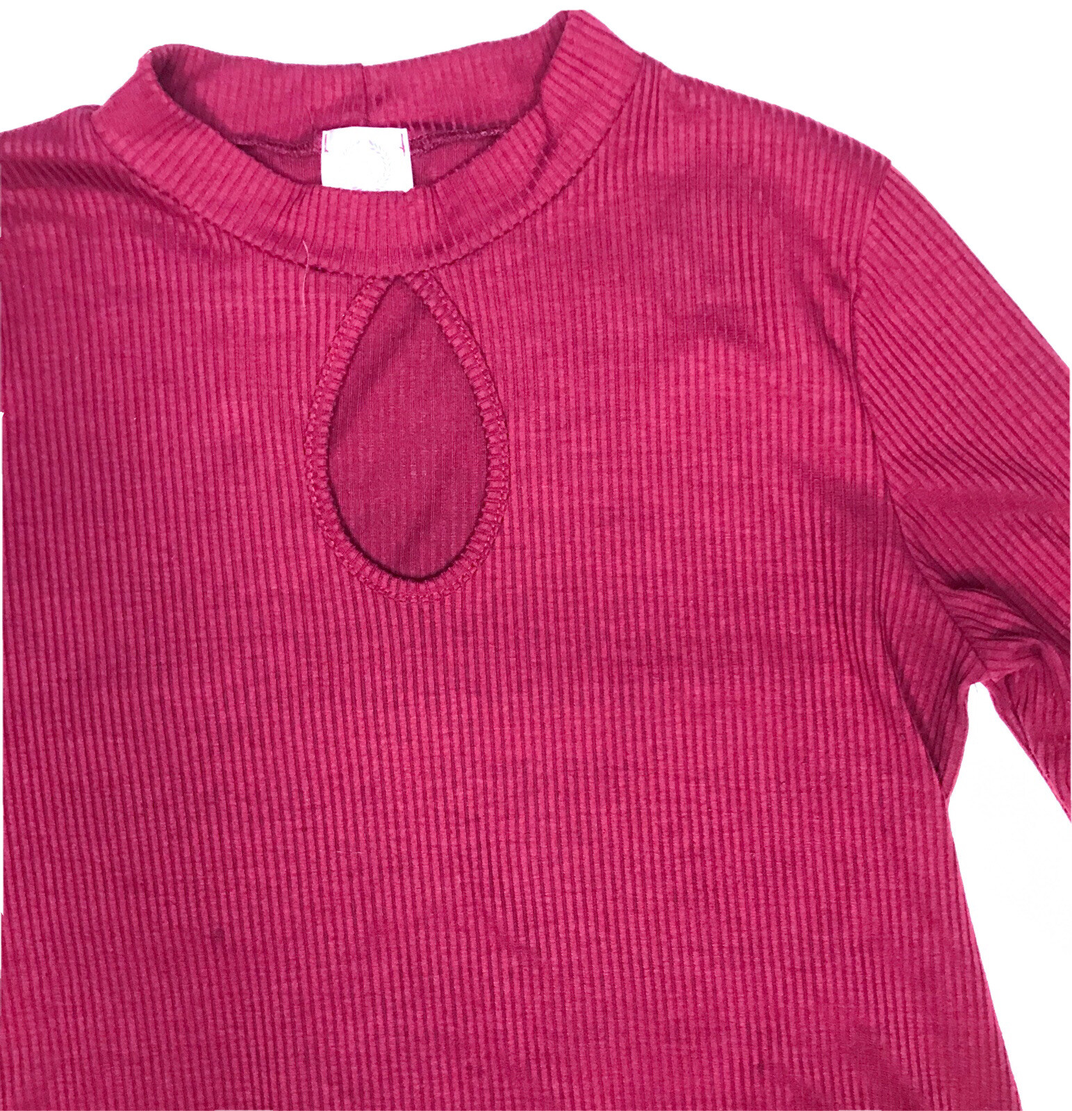 Deep Red Ribbed Keyhole Tunic Dress Size Small Retro Whimsigoth Dark Romance