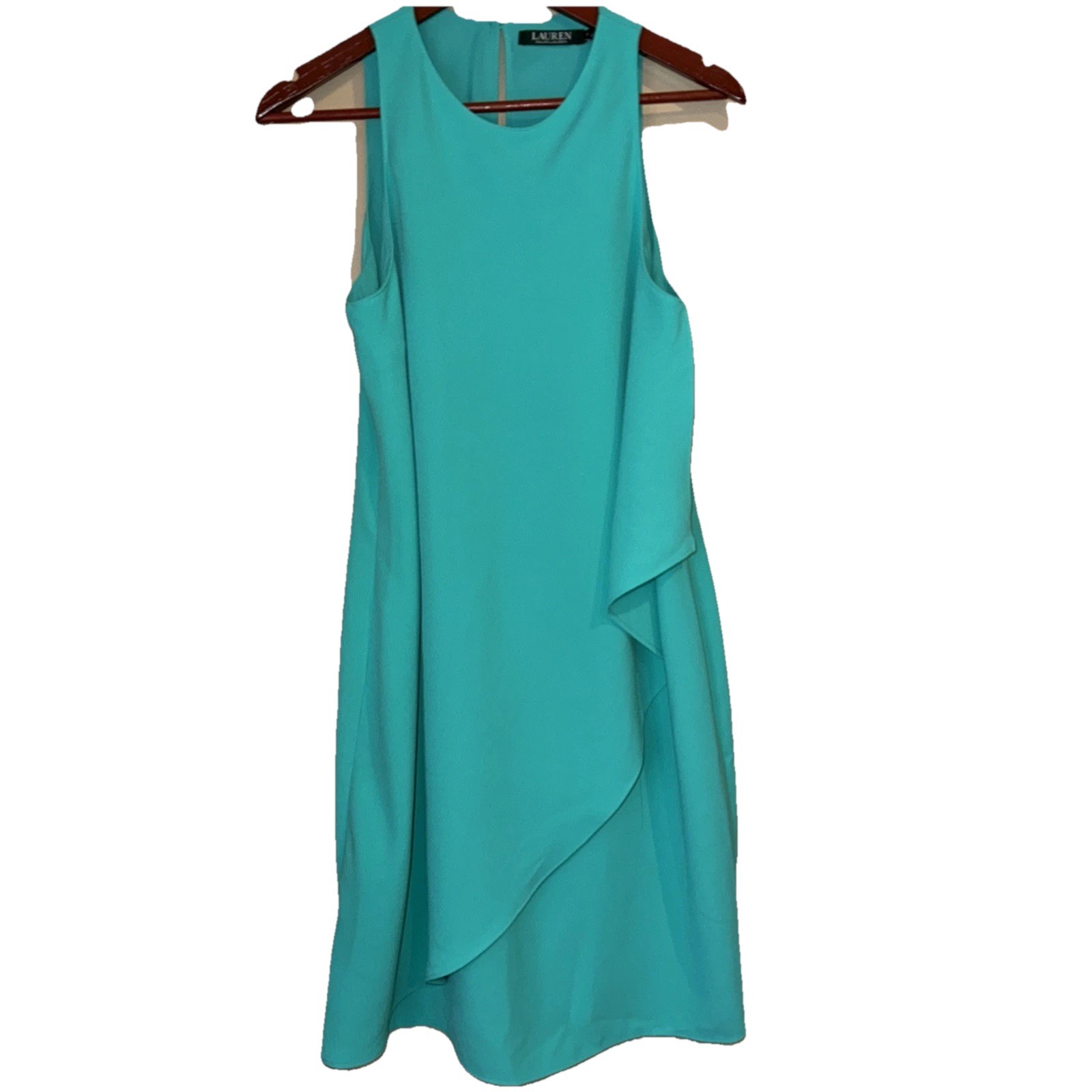 Lauren Ralph Lauren Womens Size 8 Green Shift Overlay Dress