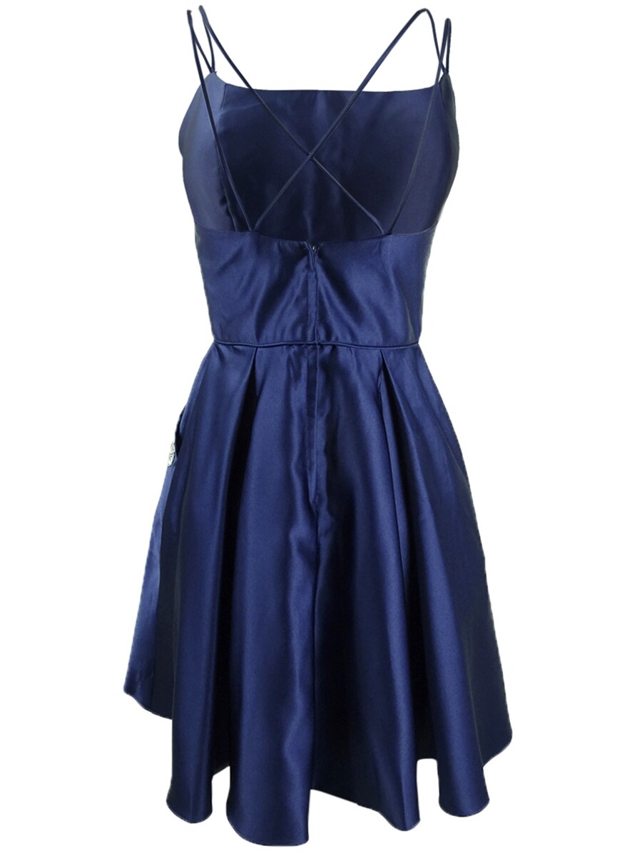 Blondie Nites Juniors’ Embellished-Pocket A-Line Dress $179 Size 9 # 12B 1221 N
