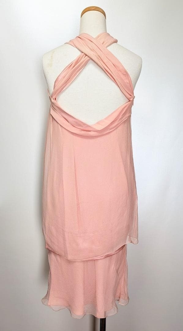 Christian Dior 2007SS John Galliano Runway Collection Pink Silk Draped Dress 36