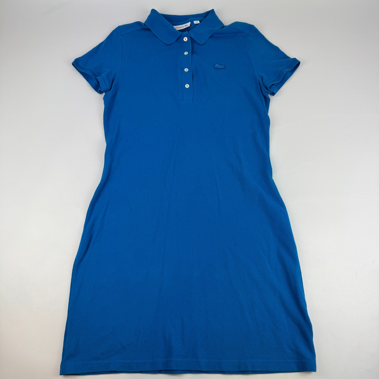 Lacoste Womens Size 38 Slim Fit Stretch Pique Cotton Short Sleeve Polo Dress