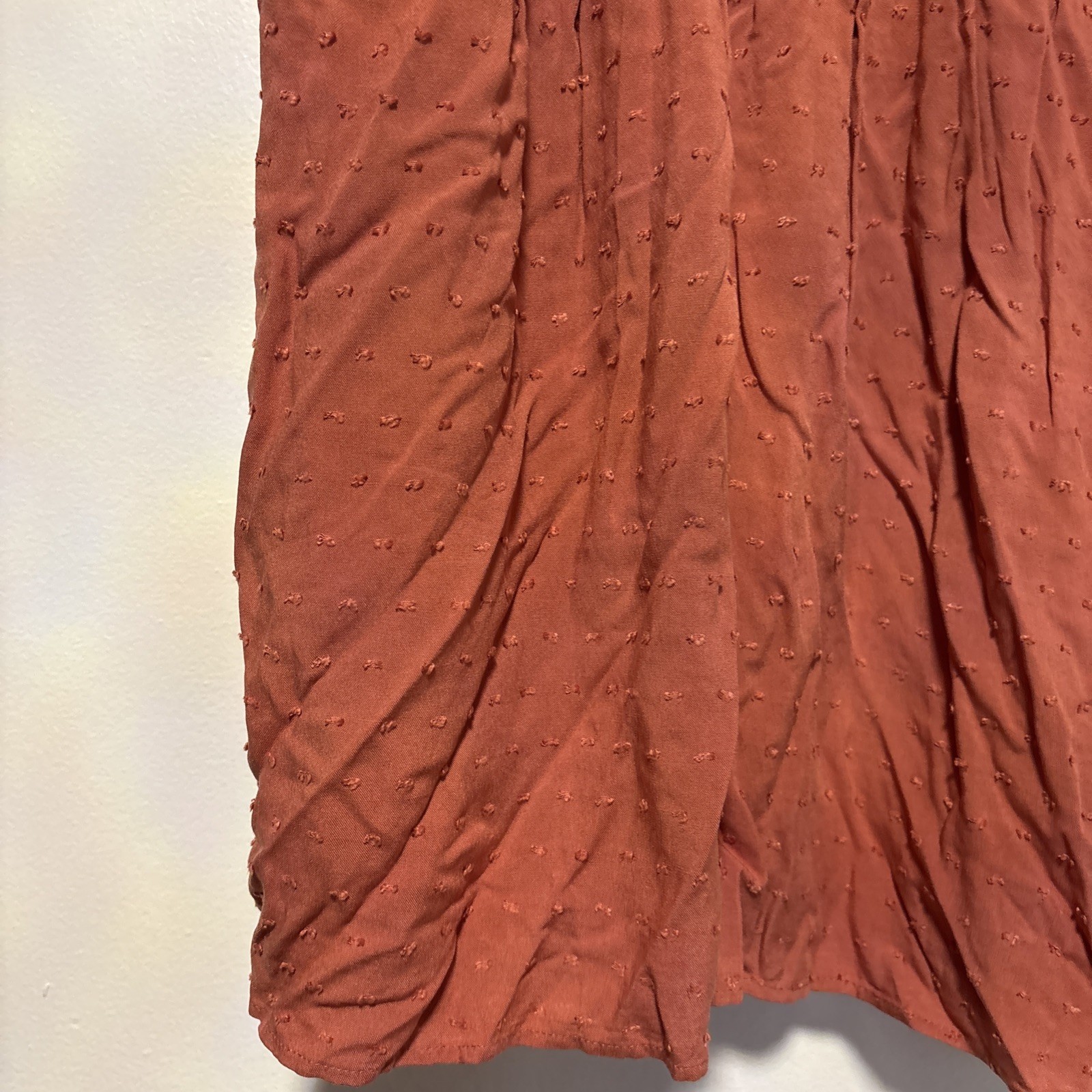 AS U WISH White Textured Smocked Waist Mini Dress.
