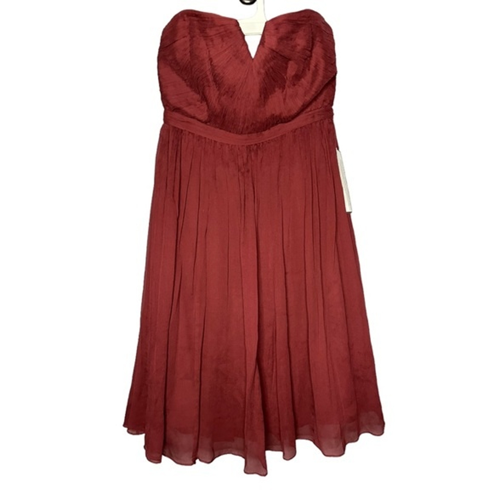 J.Crew Nadia Strapless Dress In Silk Chiffon Cocktail Party Burgundy Size 6