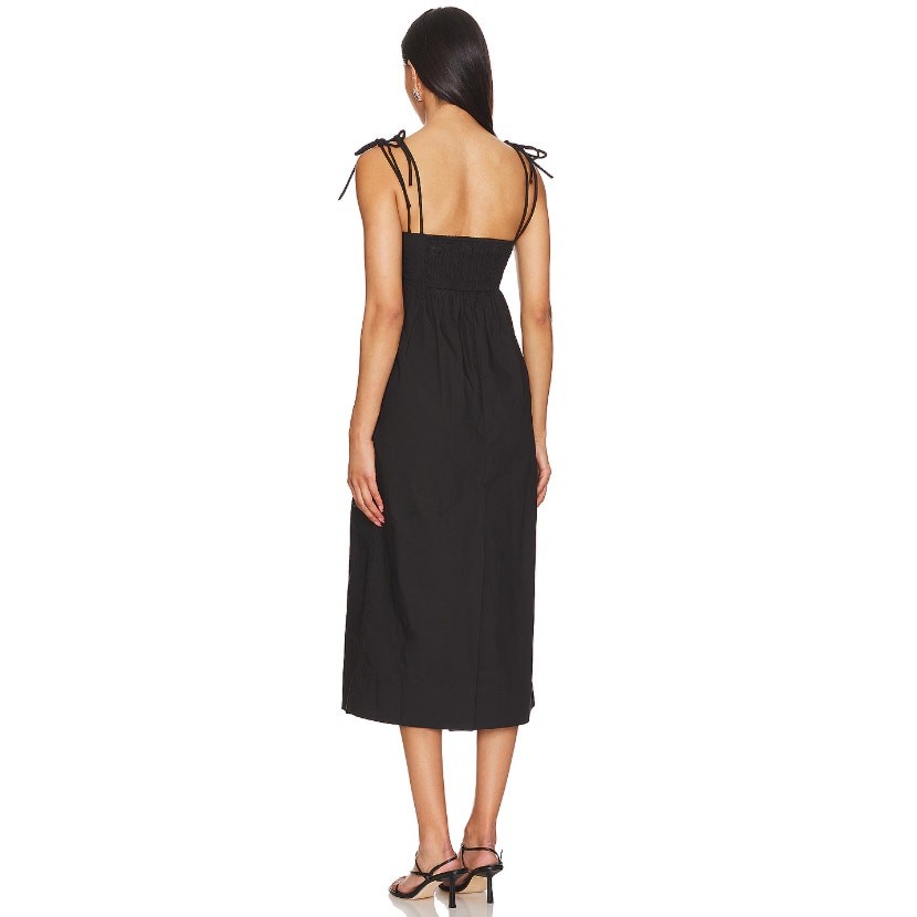 GANNI Cotton Poplin String Midi Dress NWT Black Multi-Strap Women’s 34/US 2