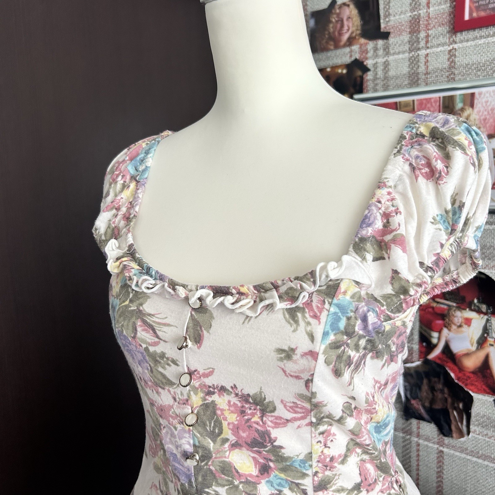 Rare LIZ LISA Vent Collection Puff Sleeve Floral Dress Square Neck Lolita