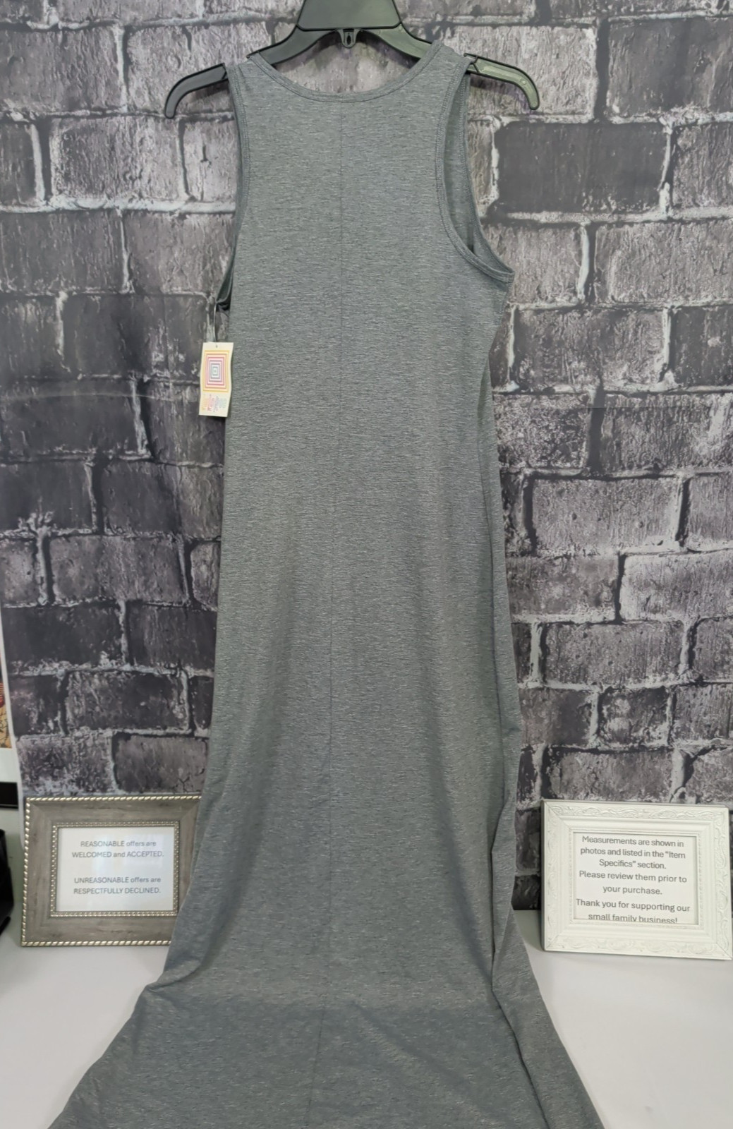 LuLaRoe Dani Size Medium Gray Sleeveless Pullover Maxi Dress NWT!