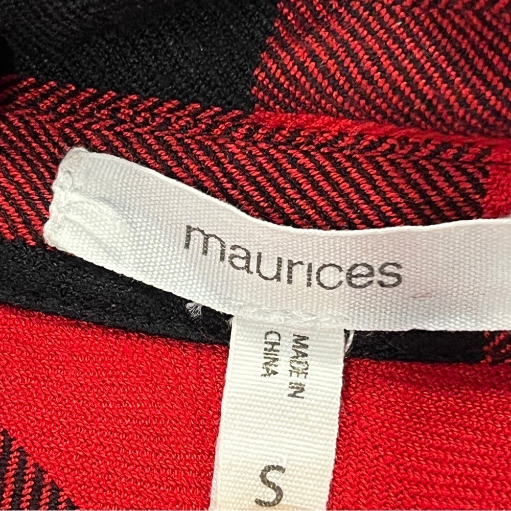 Maurice’s Red and Black Plaid button down midi Shirt Dress