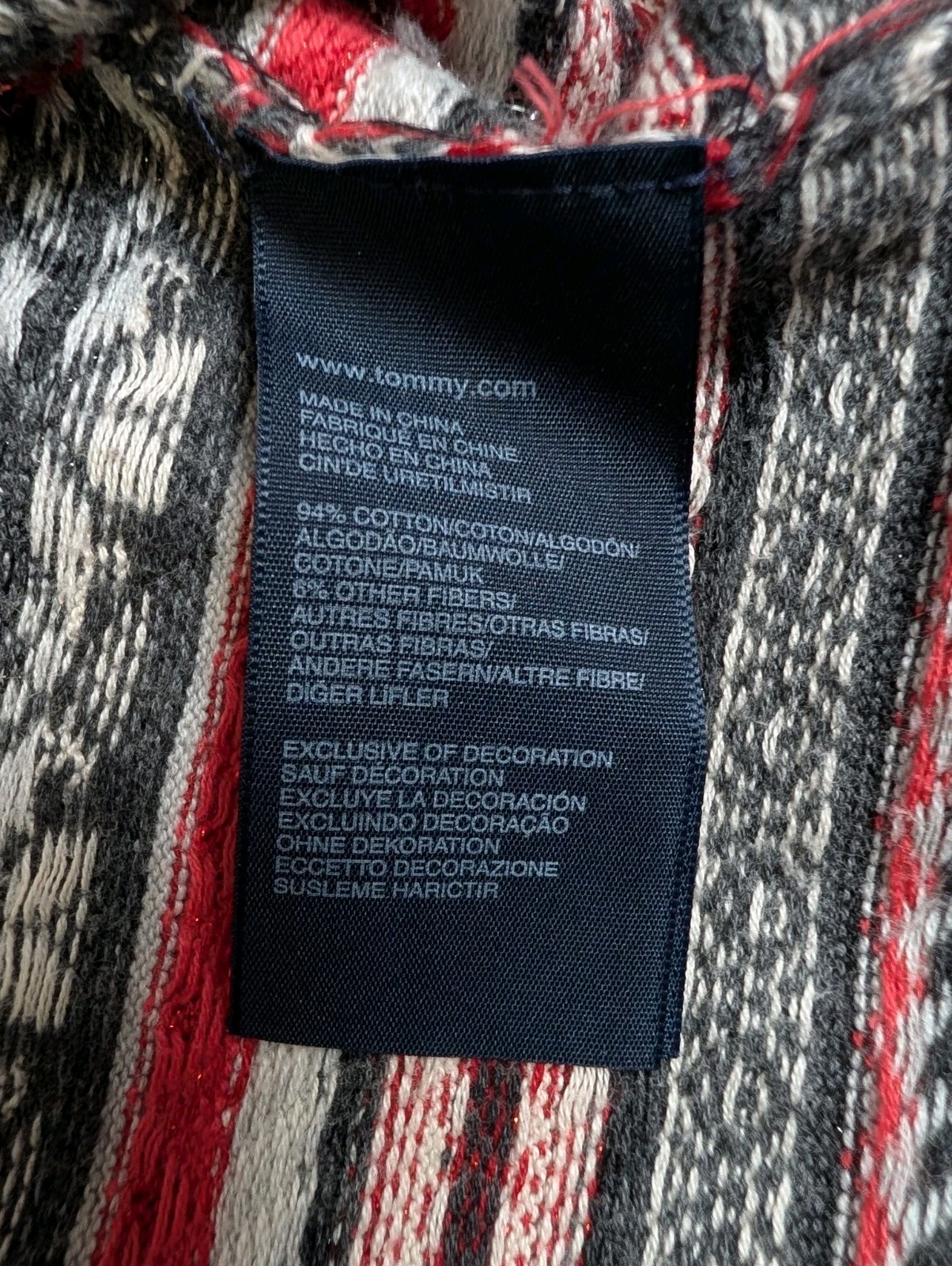 Tommy Hilfiger Fair Isle Knit Sweater Dress Women’s XL Red Midi Holiday Winter