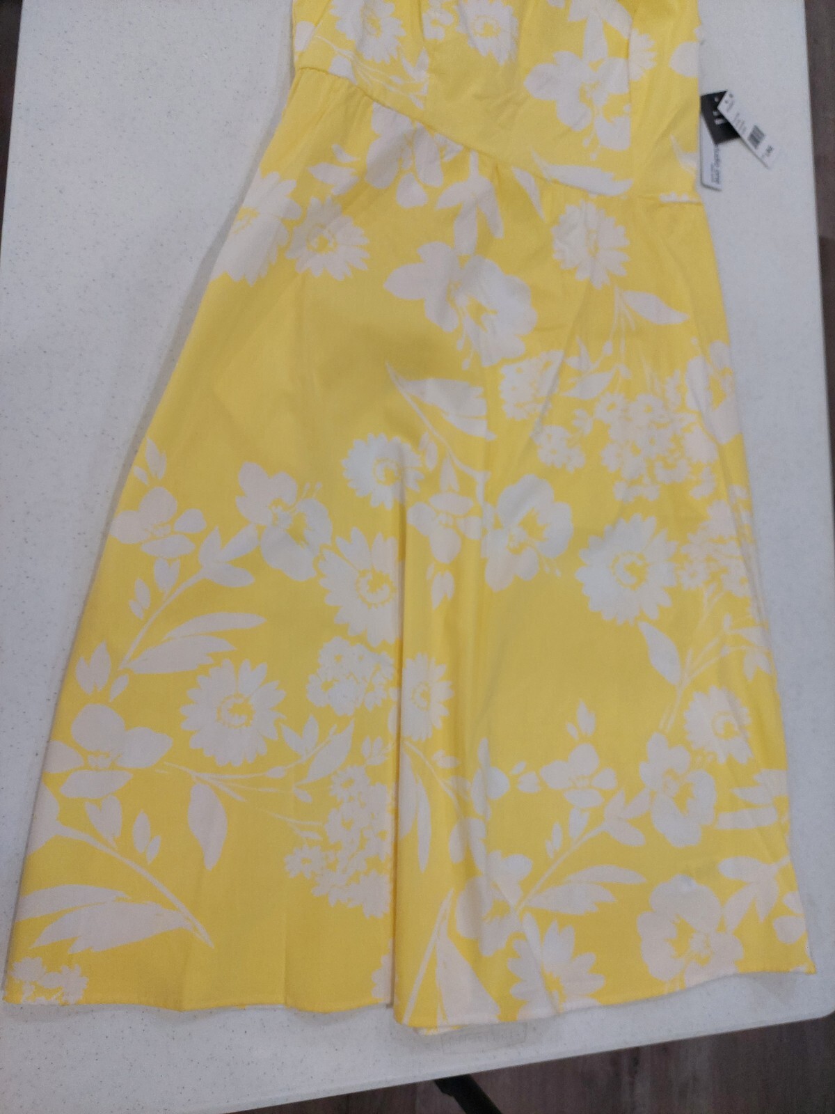 NEW Studio One New York Yellow Flower Sun Dress Size Large Boho Summer 1219R NWT