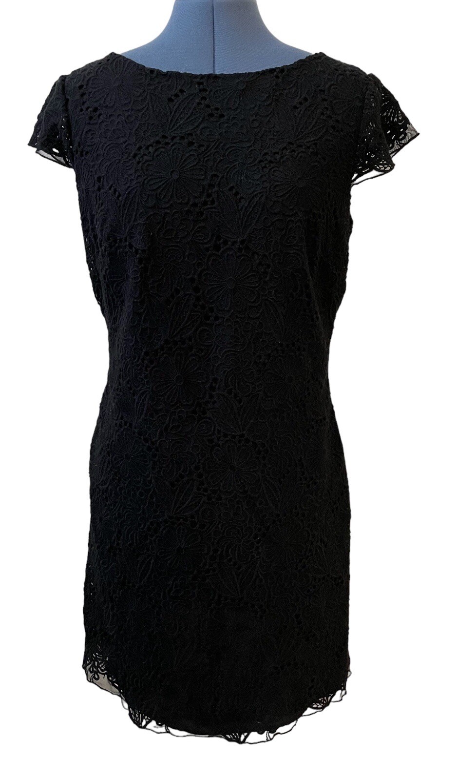 Lilly Pulitzer Jeanette Mini Dress Black Lace Crochet Whimsigoth Romantic Y2K 10