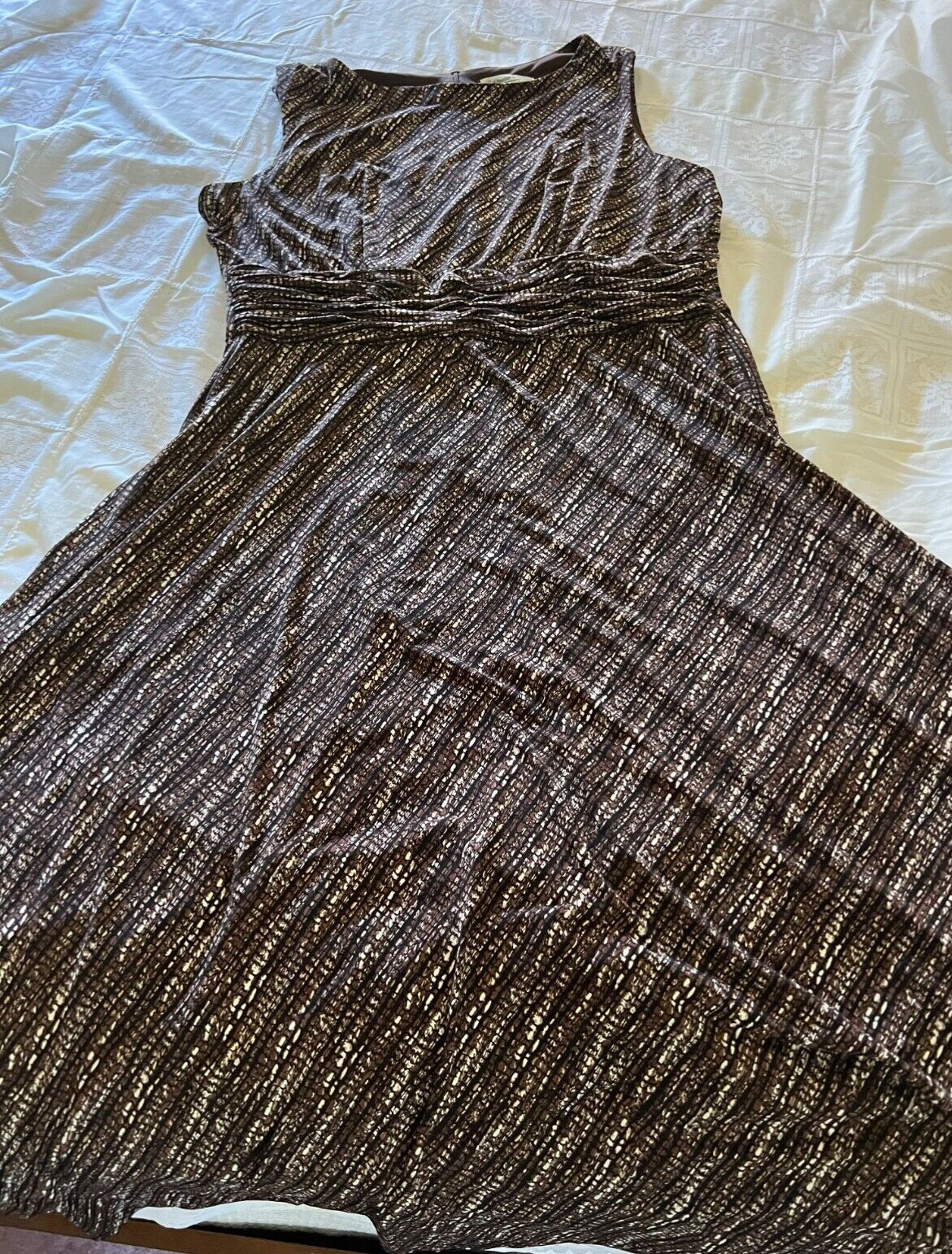 Women’s Size 18W Coldwater Creek animal print rouched waist dress classy