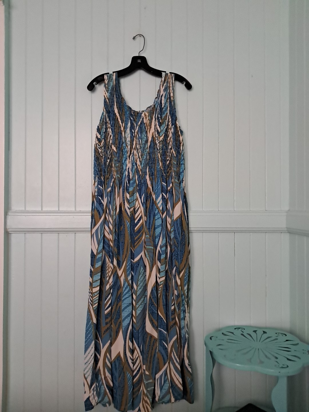 Hilo Hattie Hawaiian Aloha Dress Rayon Lightweight Smocked XL Plus Size