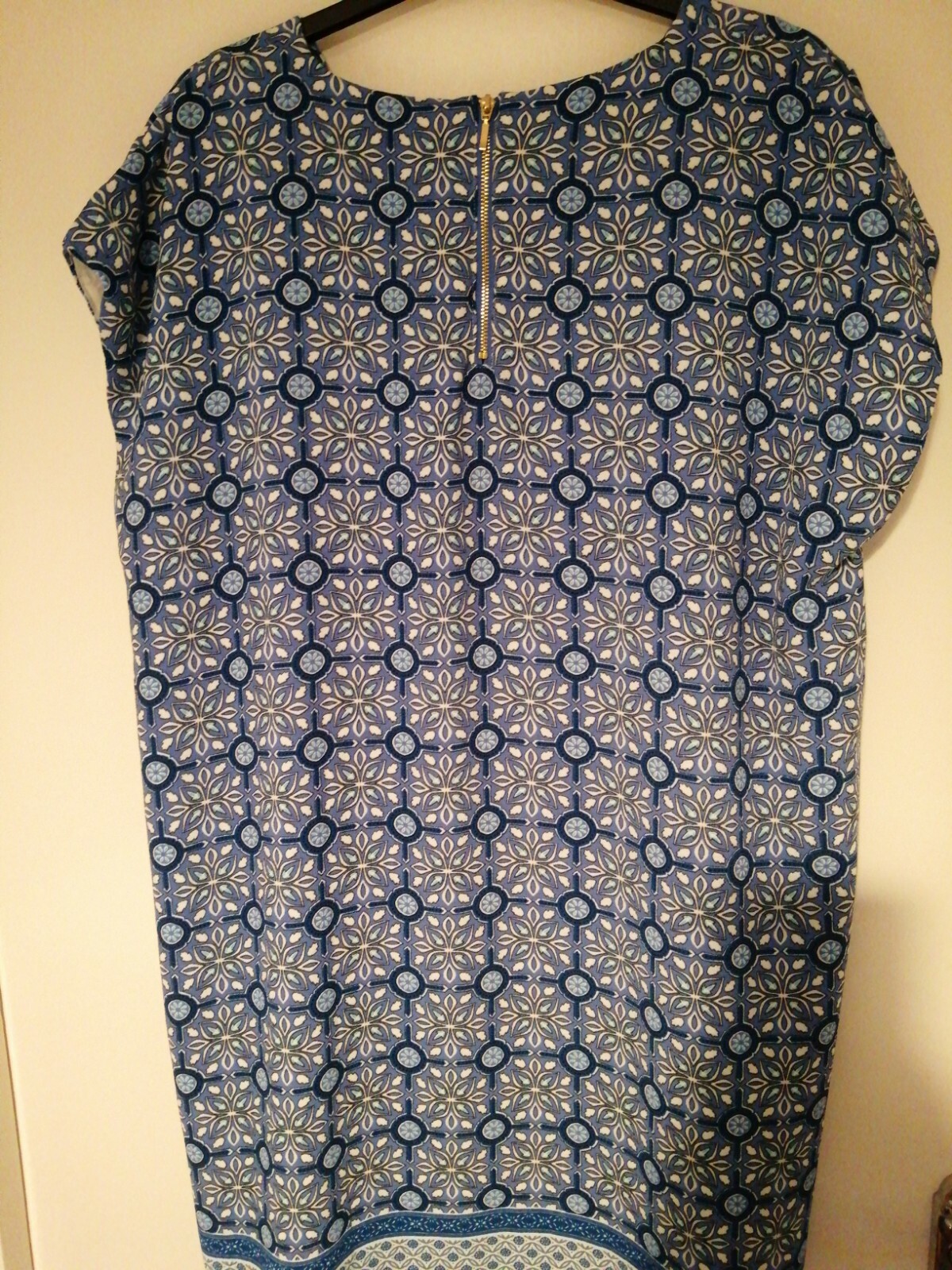 Cortefiel Blue Pattern Tunic Dress Size 14