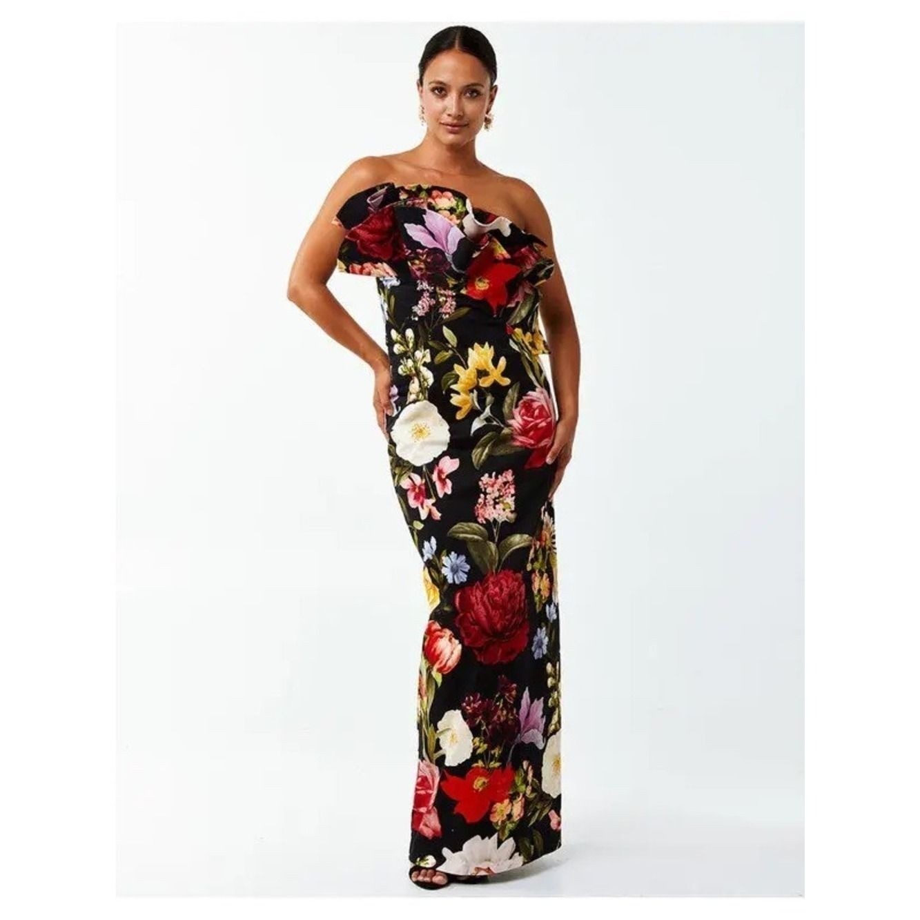 Mestiza New York Floral Origami Ruffle Maxi Dress NWT RETAIL $995 Size 6 Small