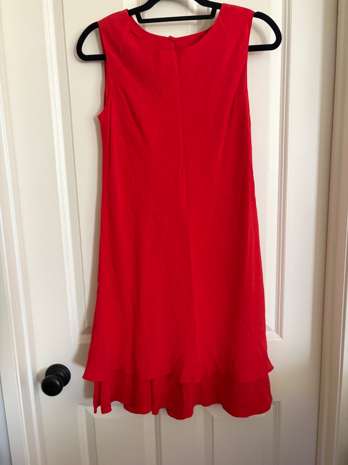 Vintage New TESS 100% Silk Red Dress Size 4 Short Lined Sleeveless NWOT