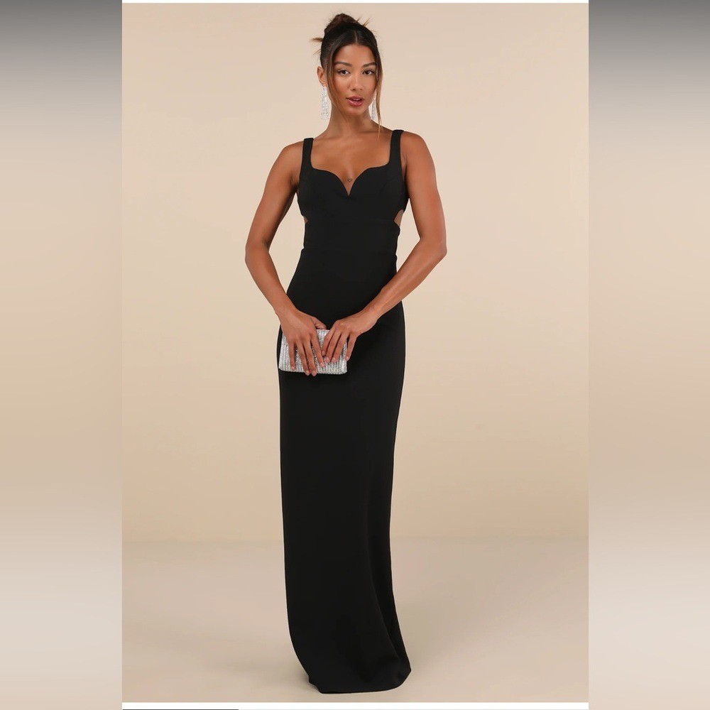 Simply Desirable Black Sleeveless Cutout Column Dress