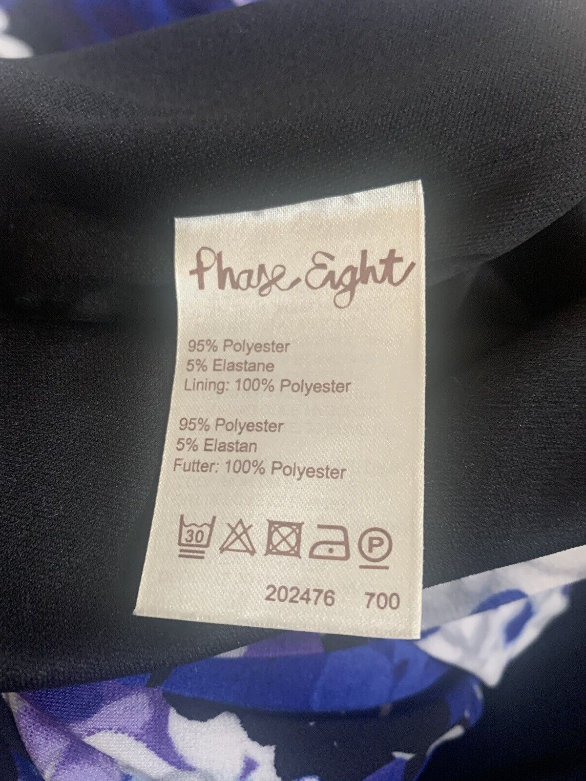 PHASE EIGHT ROYAL/PURPLE/BLACK WIGGLE DRESS SIZE 10 , LINED WEDDING VGC