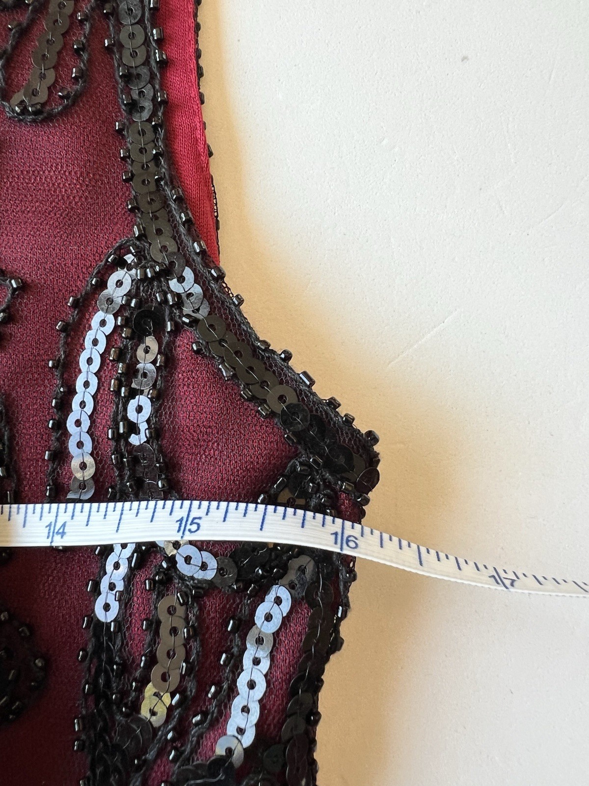 PrettyGuide 1920s Flapper Dress & Headband Set Burgundy Sequin Art Deco Fringe M