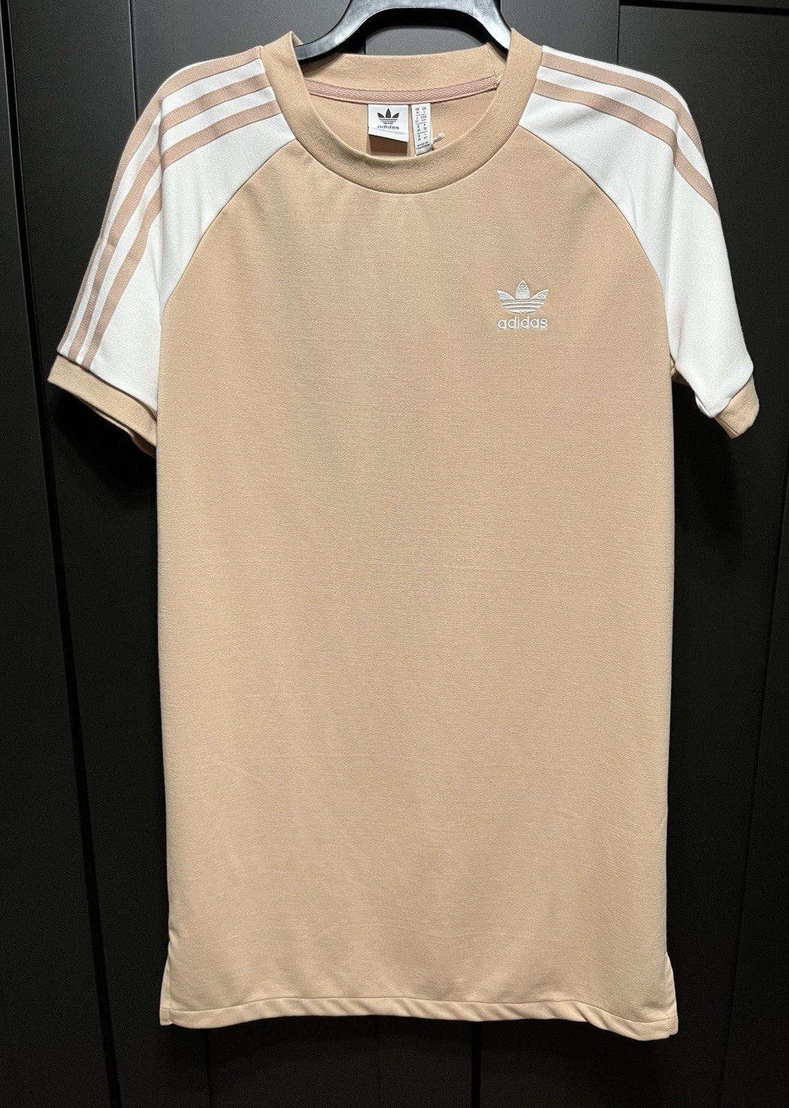 Adidas Ashpea Beige Raglan Short Sleeve T Shirt Dress Size S
