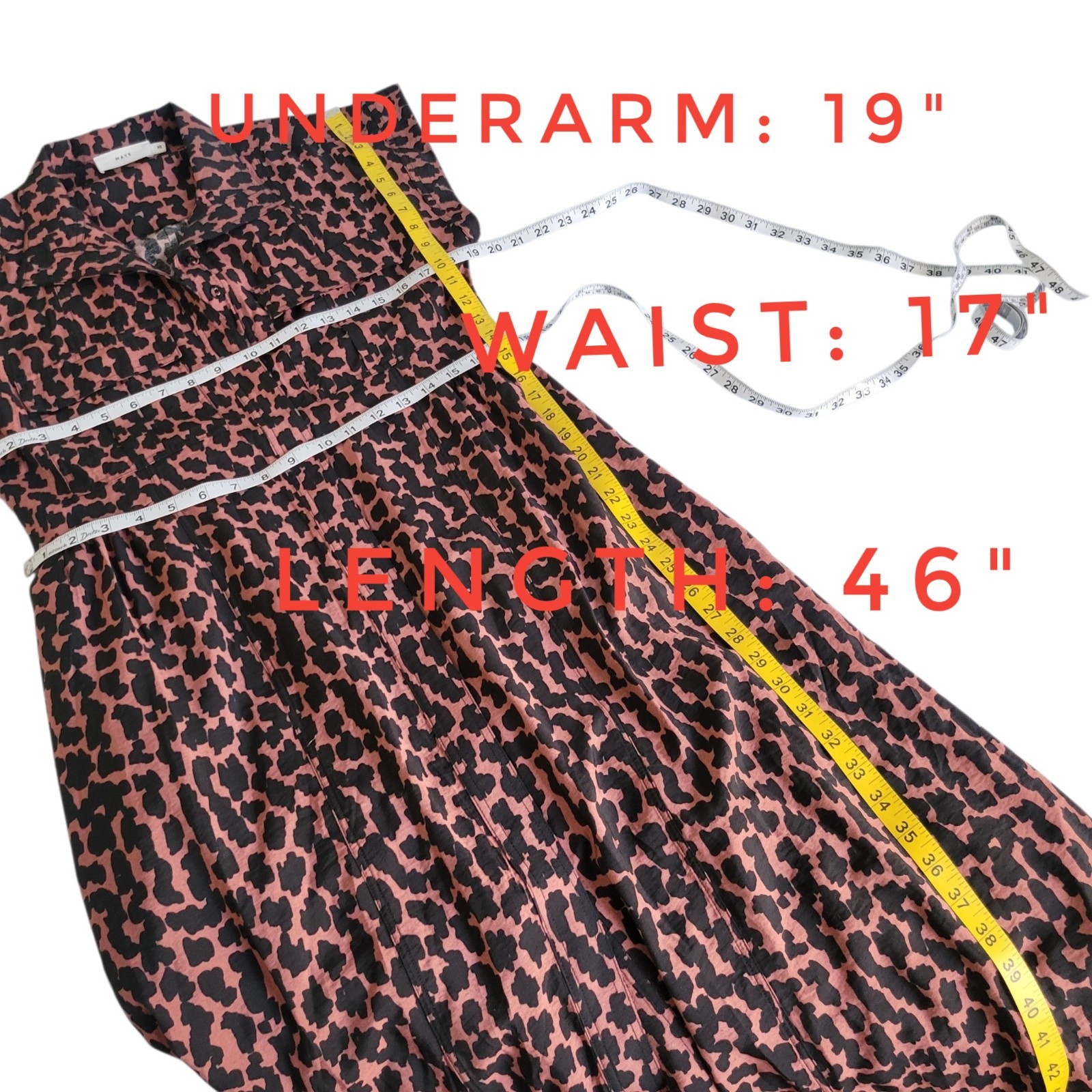 Maye Amelie Leopard Print Midi Shirt Dress XS Effortless Chic Streetwear Casual