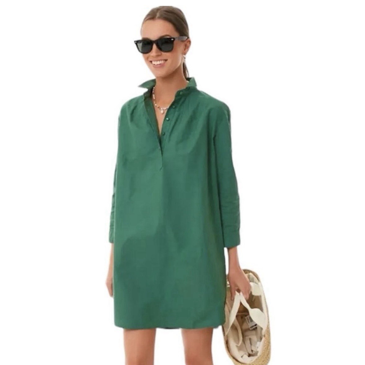 Tuckernuck Pomander Place Green Polly Mini Dress With Pockets Sz M Coastal Chic