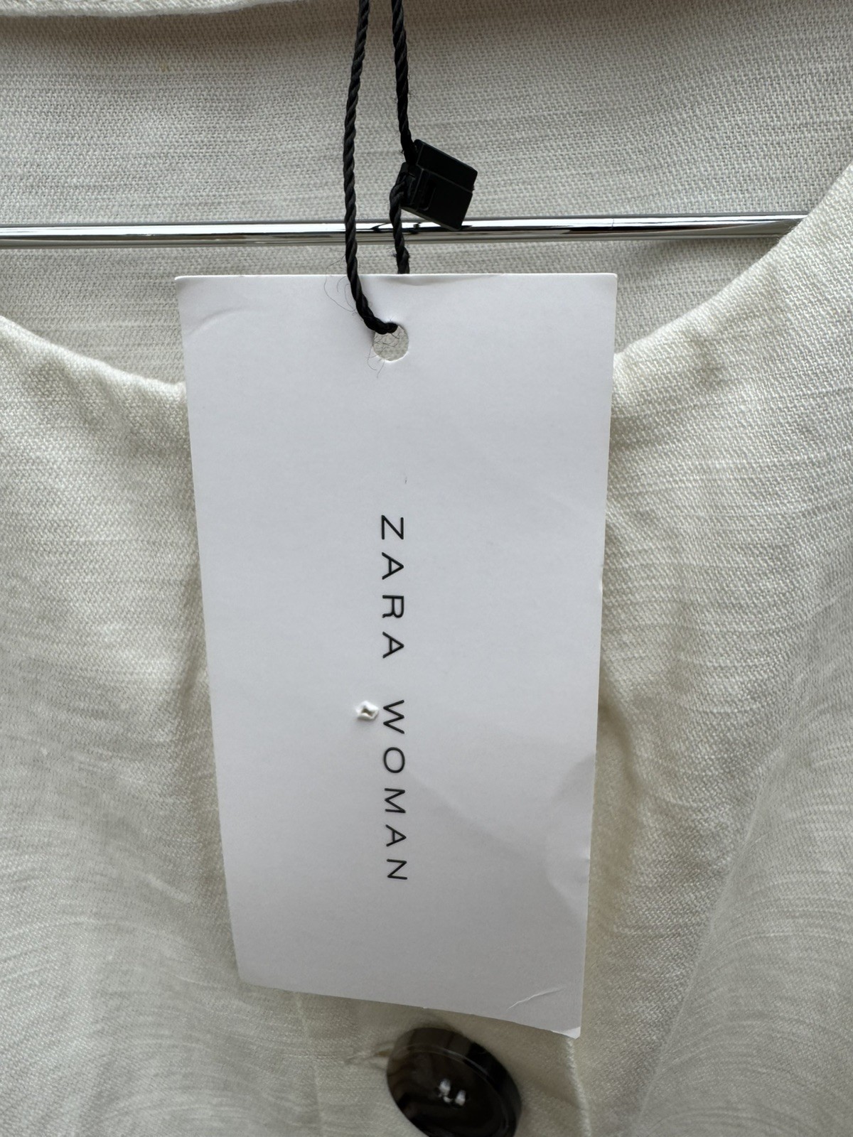 Zara Puff Sleeve White Linen Cotton Dress Homestead Summer Vacation Pretty Woman