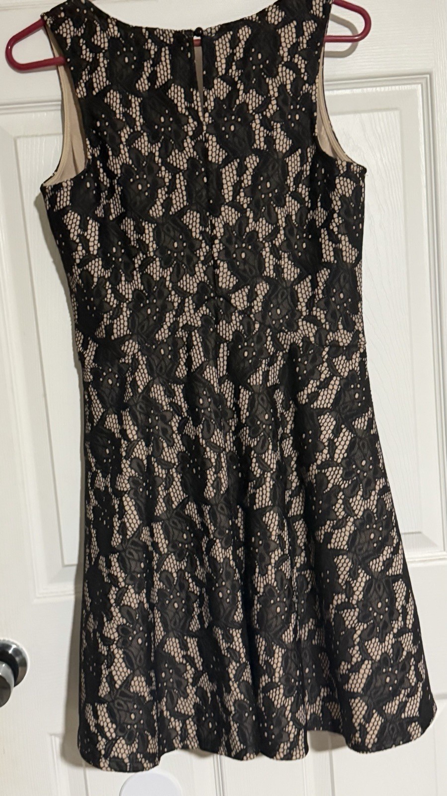 Blue Rain Dress with Black Overlay and beige size Large