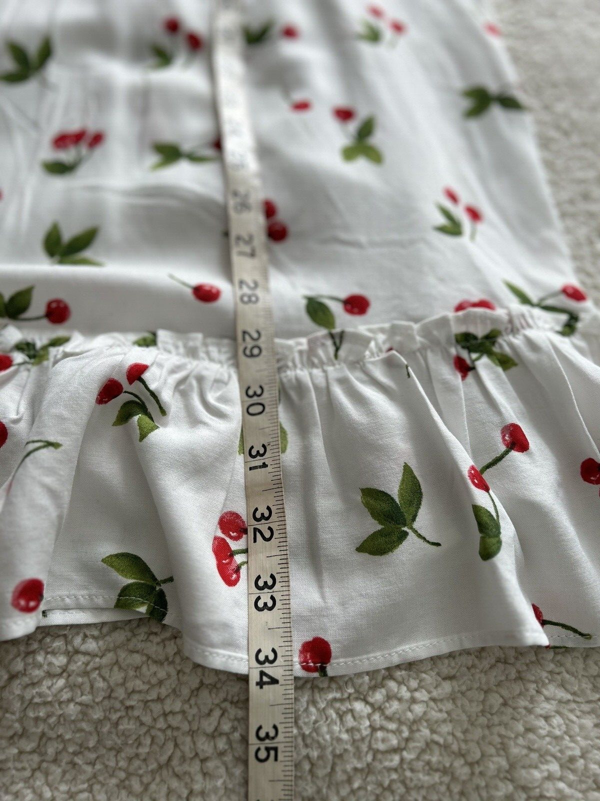 Aqua Womens White Cherries Printed Mini Tiered Halter Dress Size Various