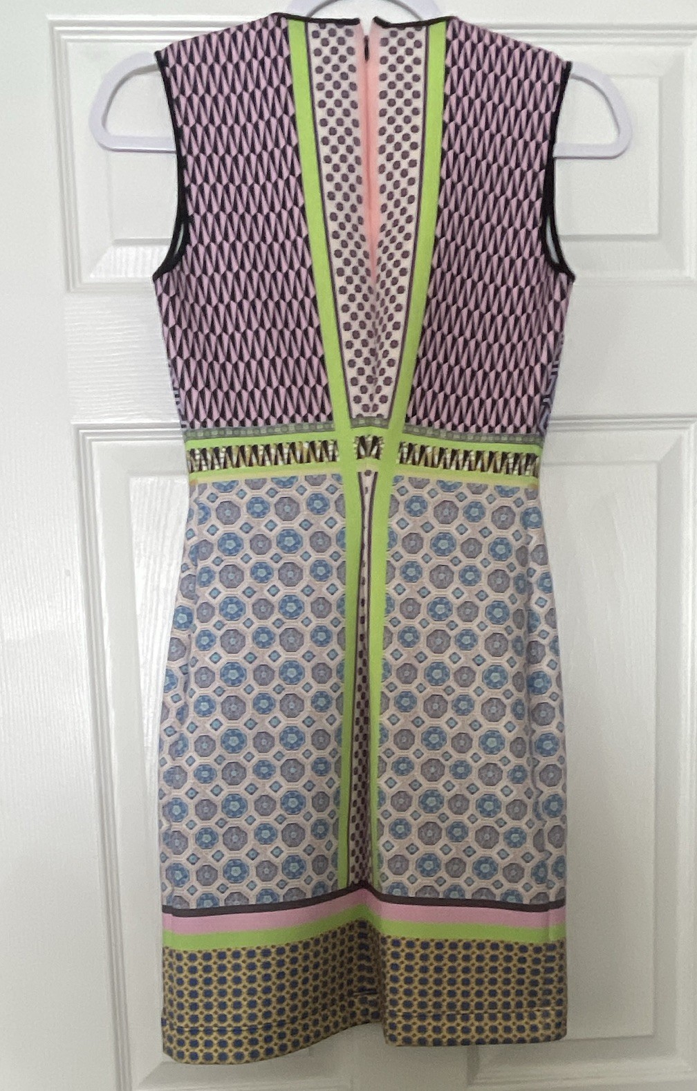 Clover Canyon Geometric Multicolor Sheath Dress Sleeveless Round Neck S