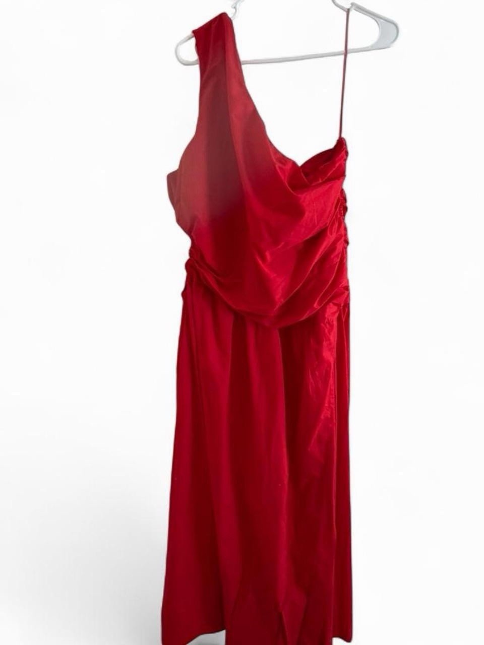 Abercrombie & Fitch Red One-Shoulder Cut-Out Maxi Dress Rayon