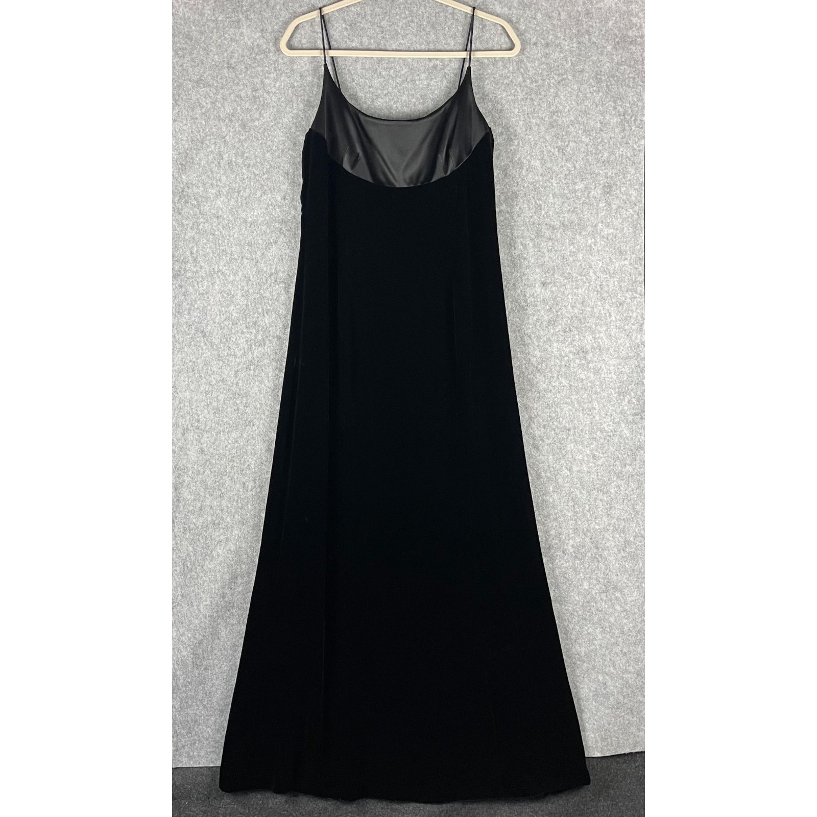 Vintage Y2K Ann Taylor Loft Silk Velour Dress Womens 10 Black Witchy Goth 90s