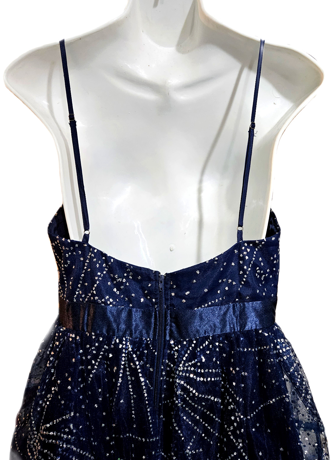 WINDSOR Strappy Sparkly Blue Mini Dress Formal Size Large