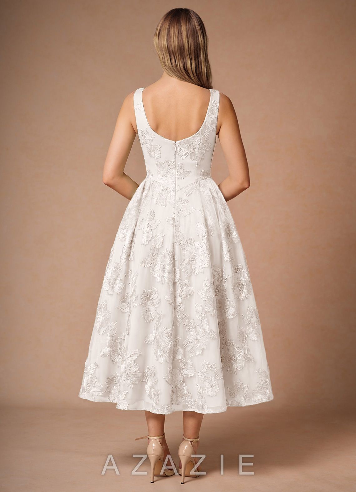 Casey Cloud White Midi Dress-AZAZIE|26092