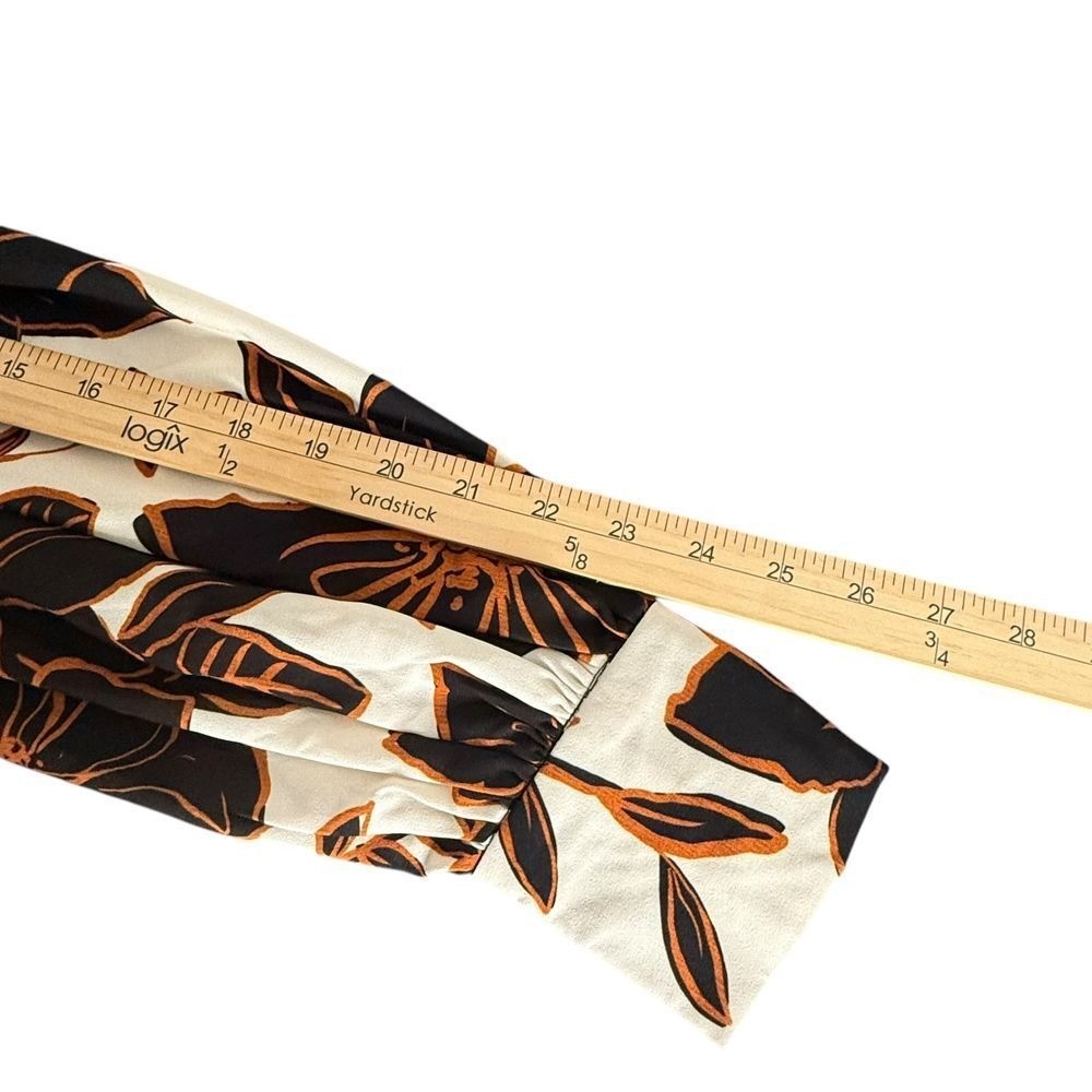 Alexia Admor Mock Neck Modest Belted Maxi Dress Brown Floral Size 6 NEW
