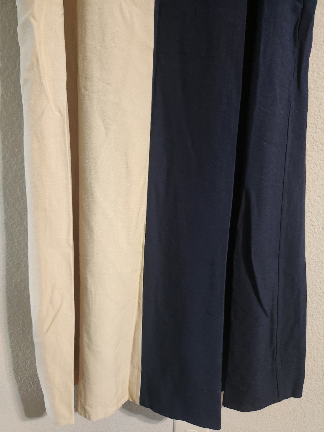 Pomander Place by Tuckernuck Tan & Navy Sallie Dress V-neck Midi A-line size XL