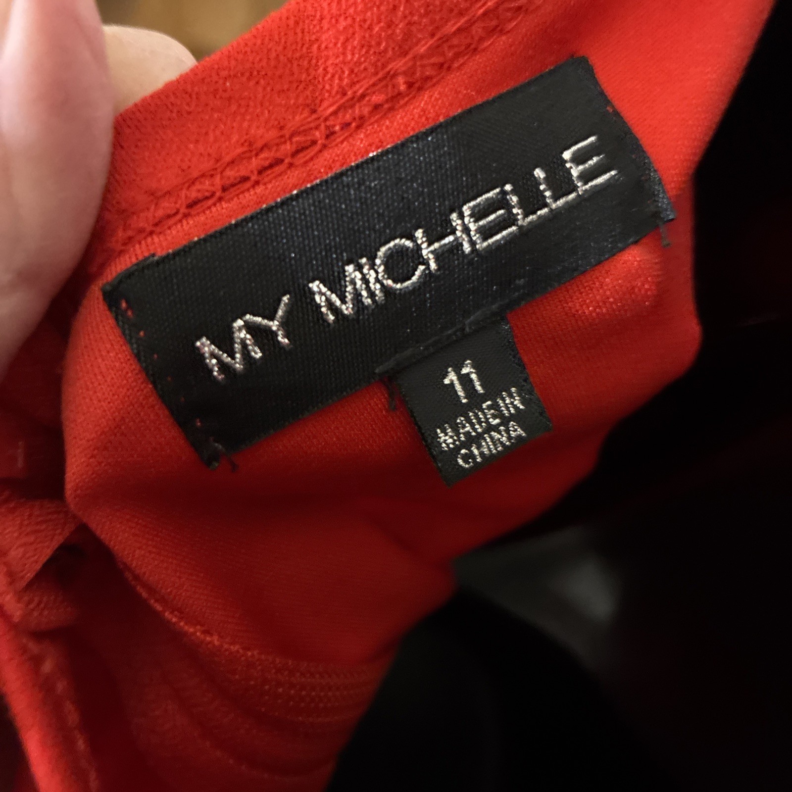 My Michelle Red V-Neck Lace Back Mini Dress Size 11