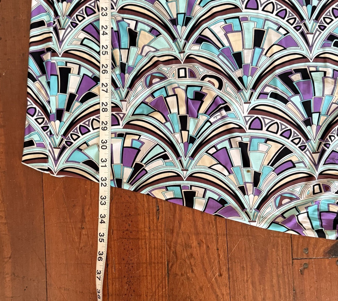 Emilio Pucci Blue Geometric Print Dress Sz L *See Photos No Tag*Straps Altered*