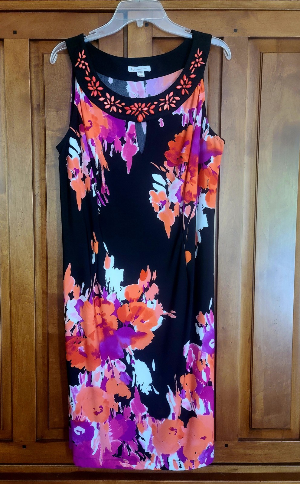 Db Established 1962 Shift Dress Women’s 14 Multicolor Floral Beaded