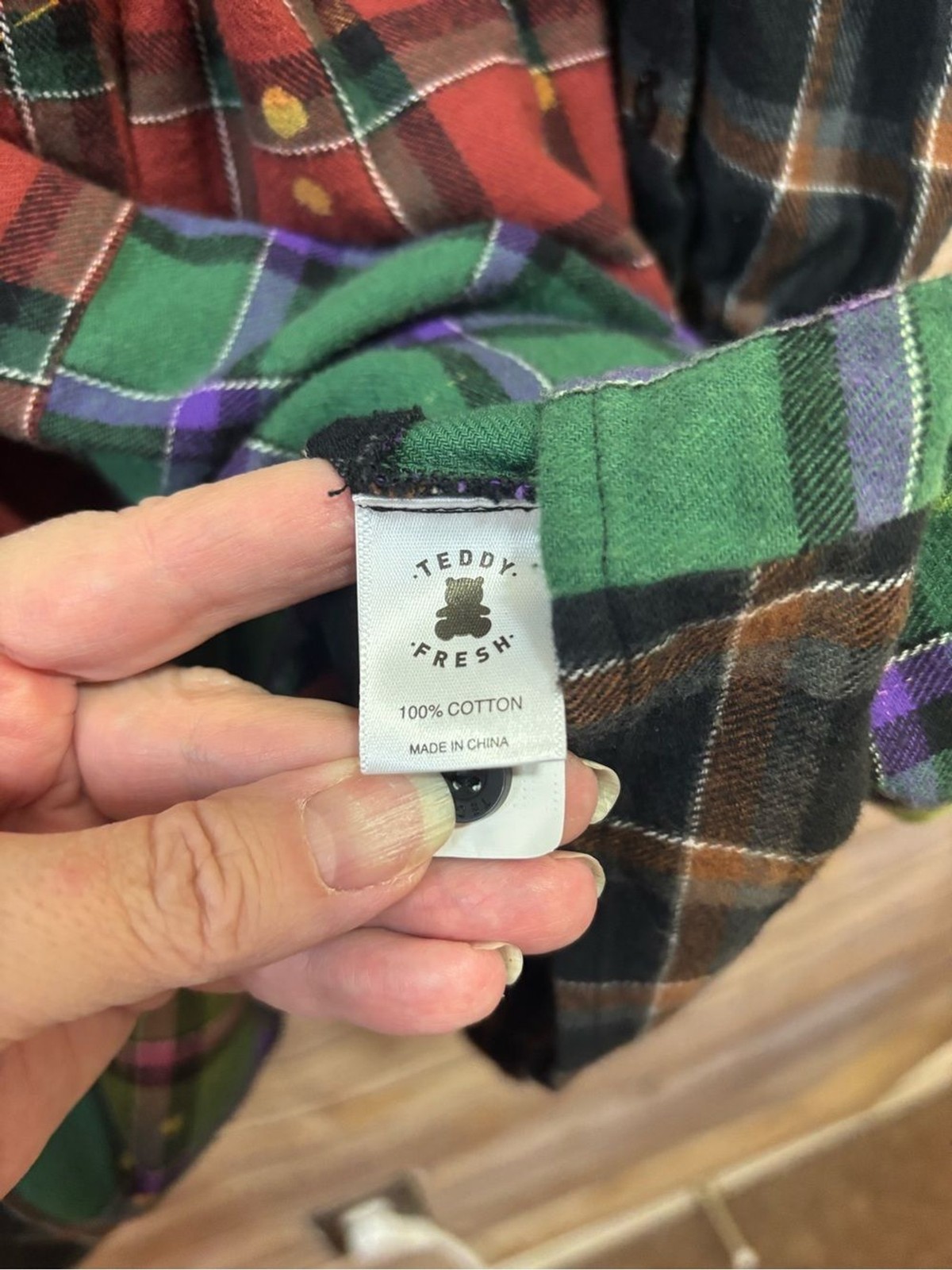 Urban Outfitters, Teddy Fresh Blocked Plaid Bleached Mini Dress Size Small