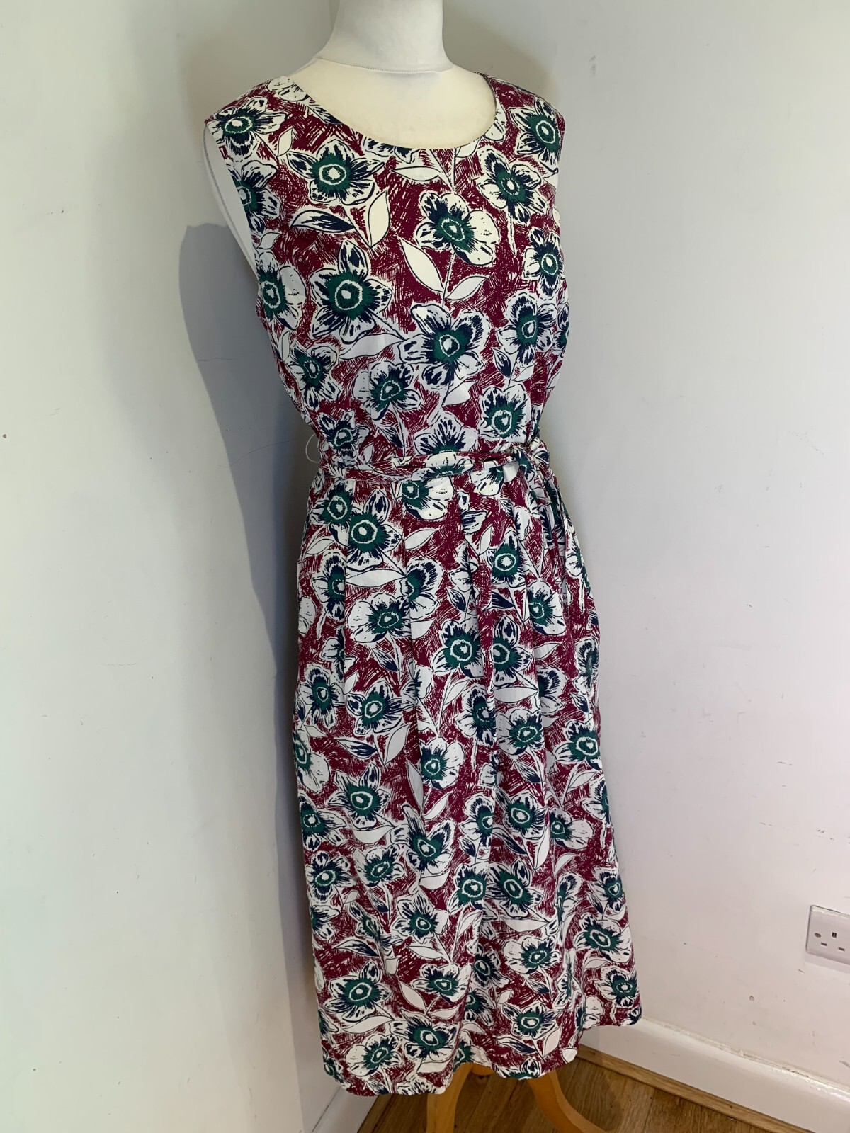 Seasalt Cornwall Belle dress UK 18 VGC pattern print A line cotton belted