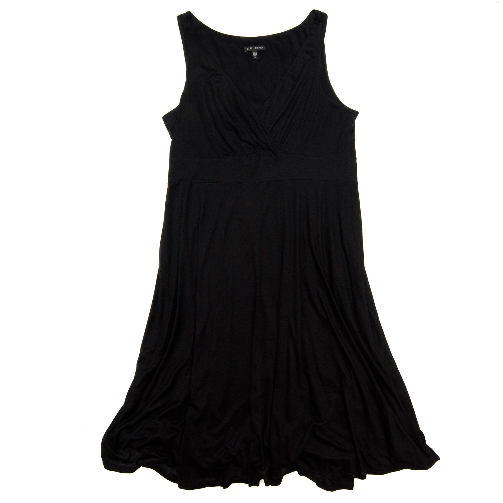 Eileen Fisher Lyocell Silk Blend Jersey Knit Flare Tank Dress Size Medium