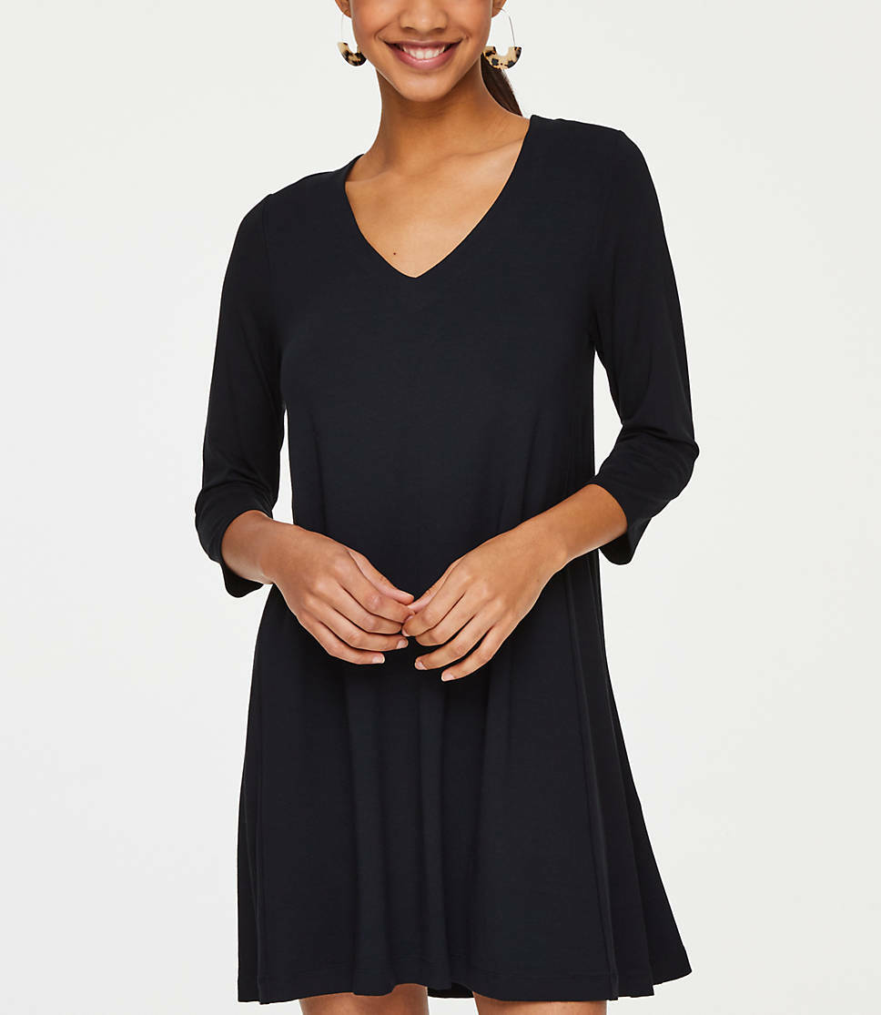 Loft Shift Dress NEW Casual Black Soft Stretch All Seasons NEW XS,S,M