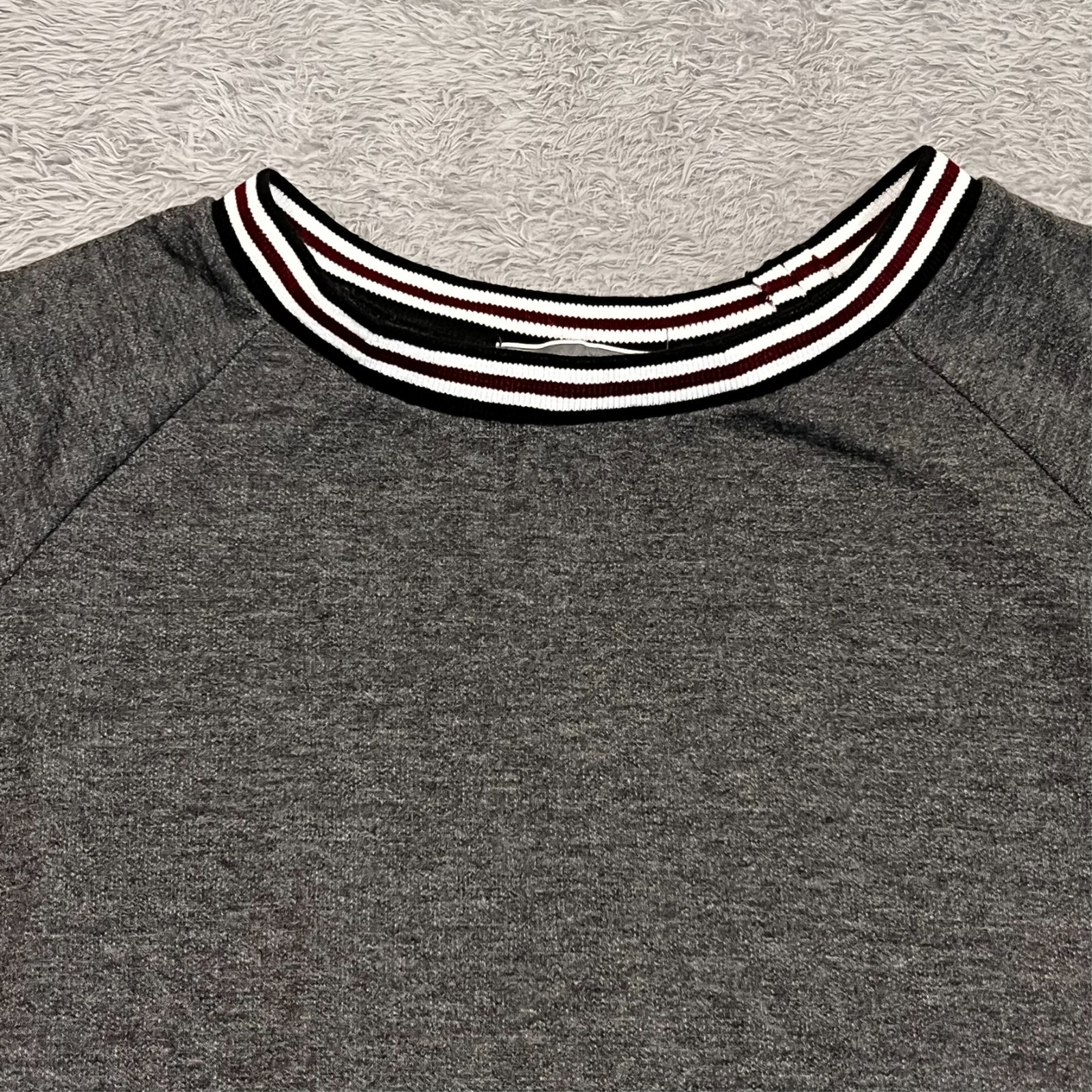 Cherish Sweater Dress Gray Long Raglan Sleeve Crew Neck Cozy USA Women’s Small