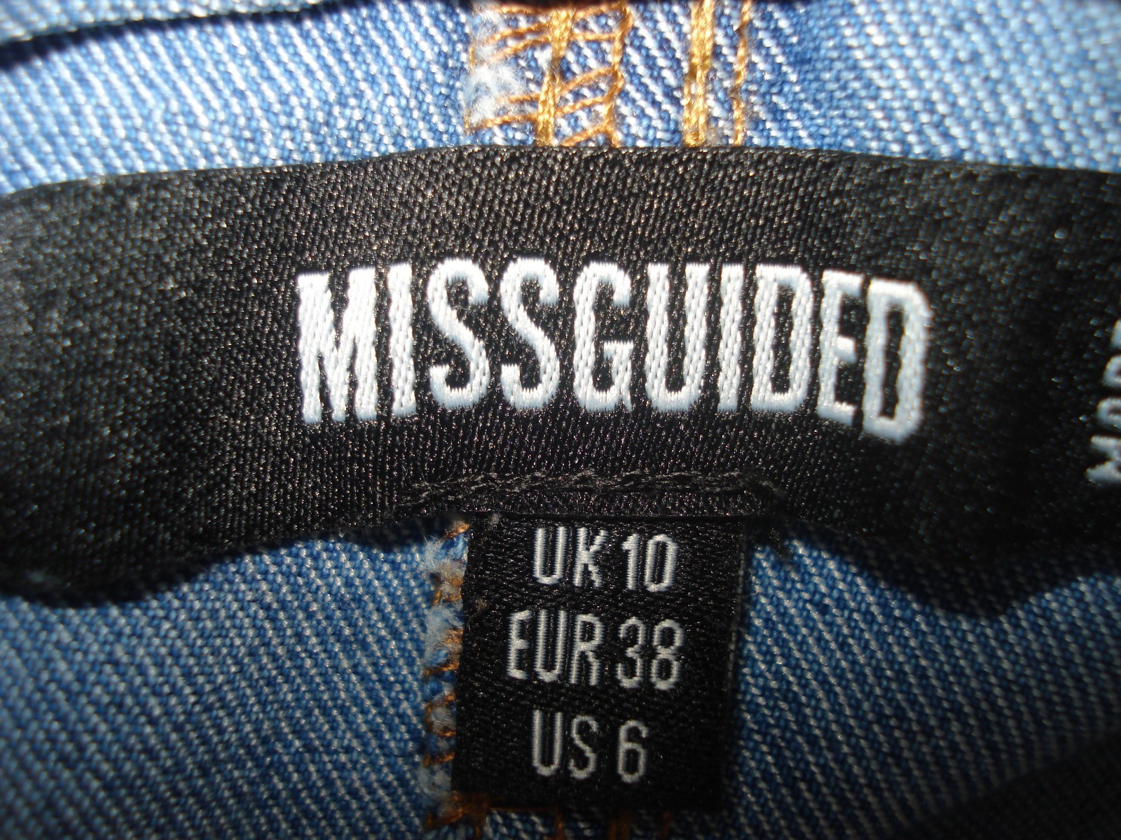 MISSGUIDED DENIM COTTON/POLY POCKETS STRAPS SLEEVELESS FIXED BUTTON UK 10