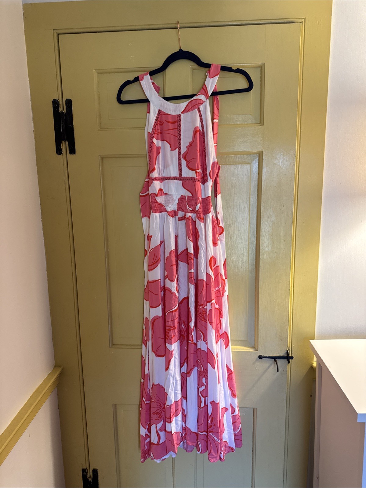 Anthropologie Able the Label Azalea Open Back Floral Halter Maxi Dress XSmall
